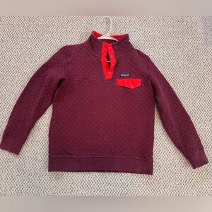 Patagonia Maroon and Red Quilted Pullover - Womens Small